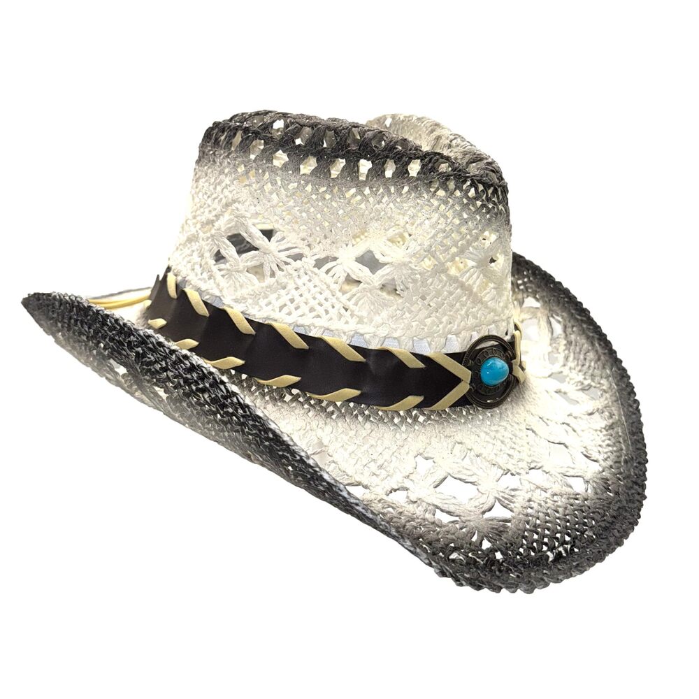 1844 Women’s Western Straw Cowboy Hat Ventilated Sun Shapeable Brim